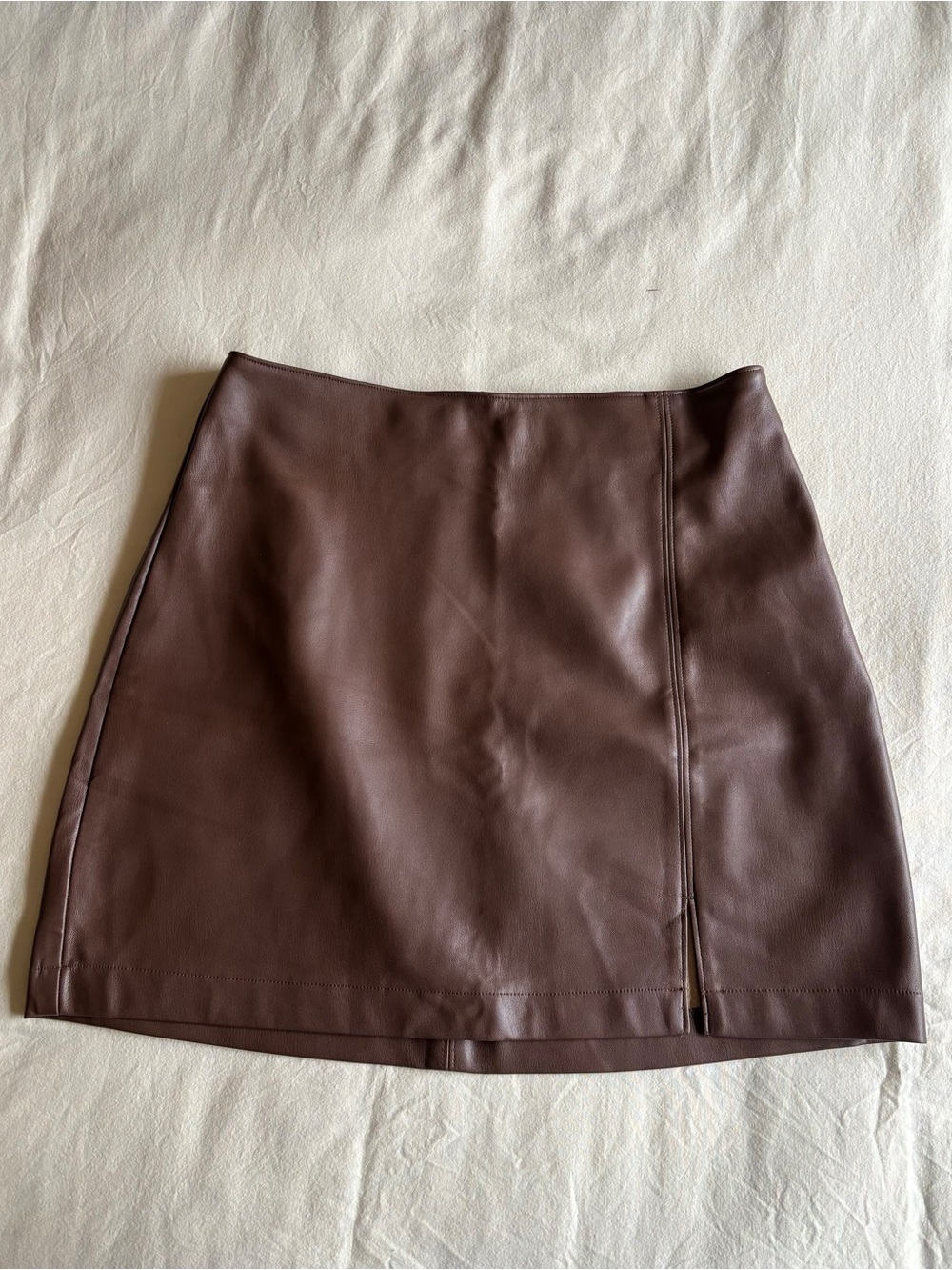 Hollister Brown Faux Leather Mini Skirt
